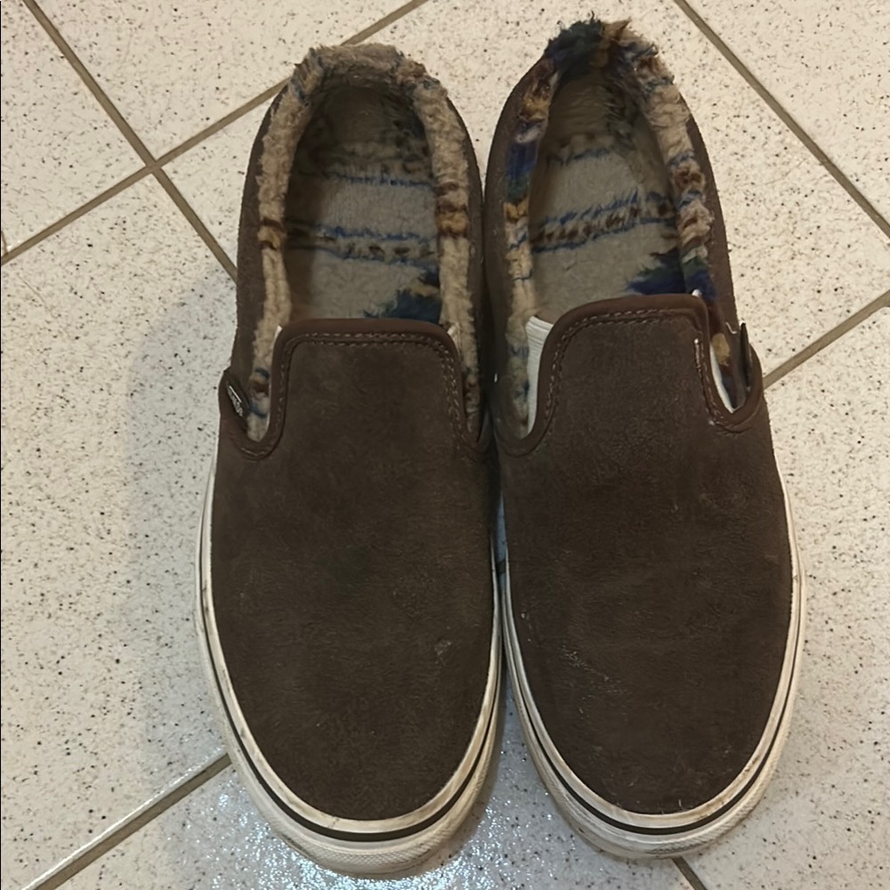 Vans Brown Slip-On Shoes